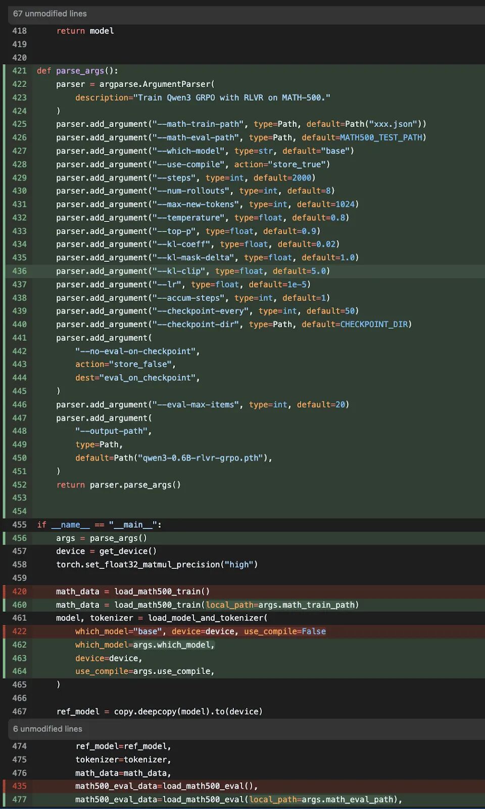 使用提示词「给 training-script.py 所有超参数选项添加 argparse」