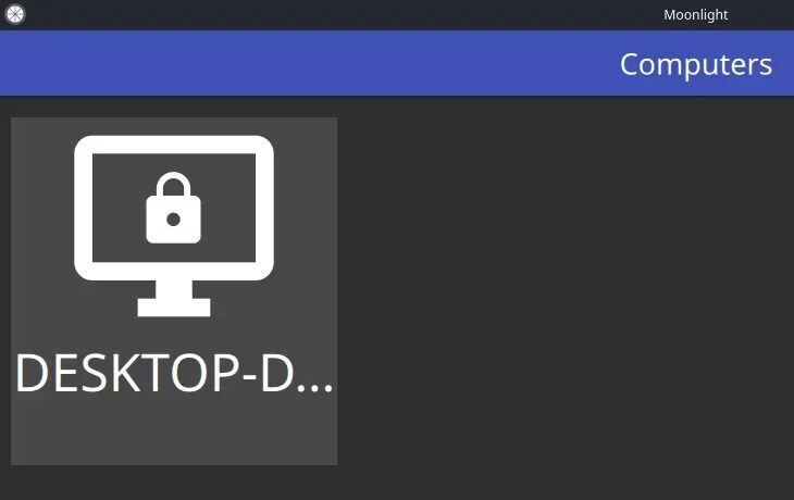 Once you open Moonlight you should see a PC icon with a lock over it