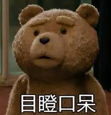 泰迪熊表情包-目瞪口呆- DIY斗图表情- diydoutu.com