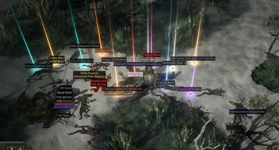 A tailored Path of Exile 2 loot filter that hides low-level white and blue items for your current map or area while filtering out irrelevant weapon types based for your class, ensuring