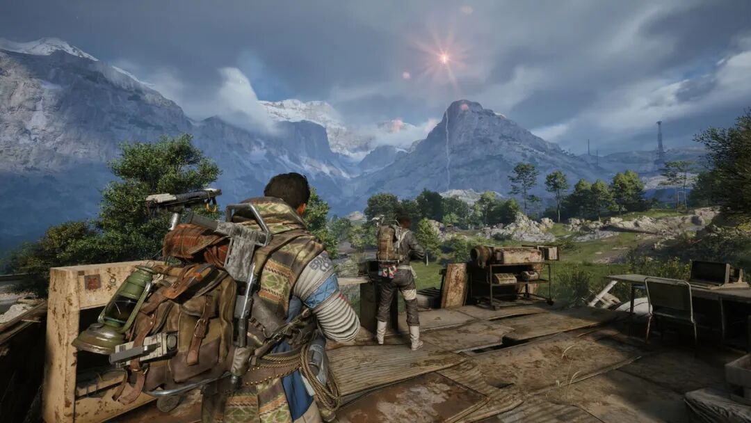 A distant flare illuminates the sky in Arc Raiders