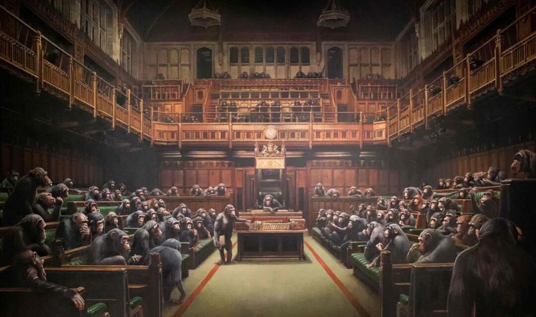 Banksy 油画《权力下放议会》990万英镑成交：创艺术家画作拍卖纪录 - 每日环球展览 - iMuseum