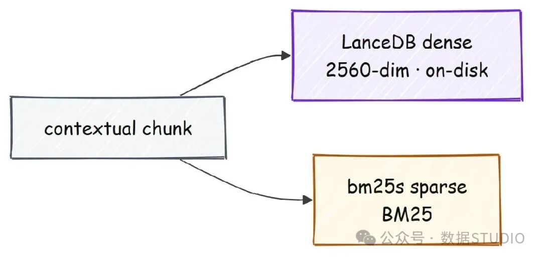 一张卡里同时放 dense vector 和 BM25 posting
