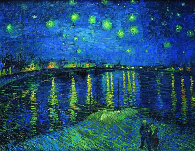 A001412《罗纳河上的星夜》荷兰画家文森特·梵高高清作品 – 高清名画