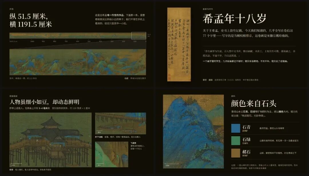 一张多大的画、希孟年十八岁、小如豆、颜色来自石头