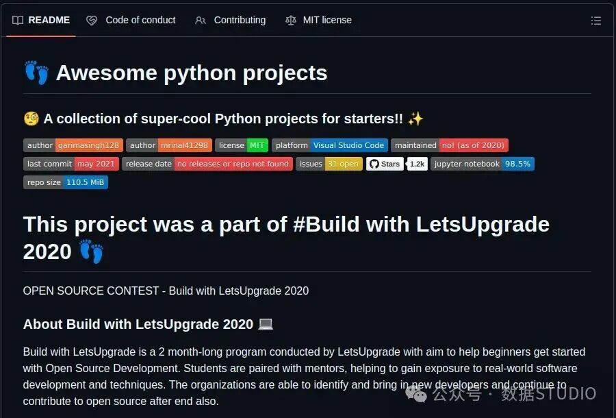 很棒的 Python 项目 GitHub