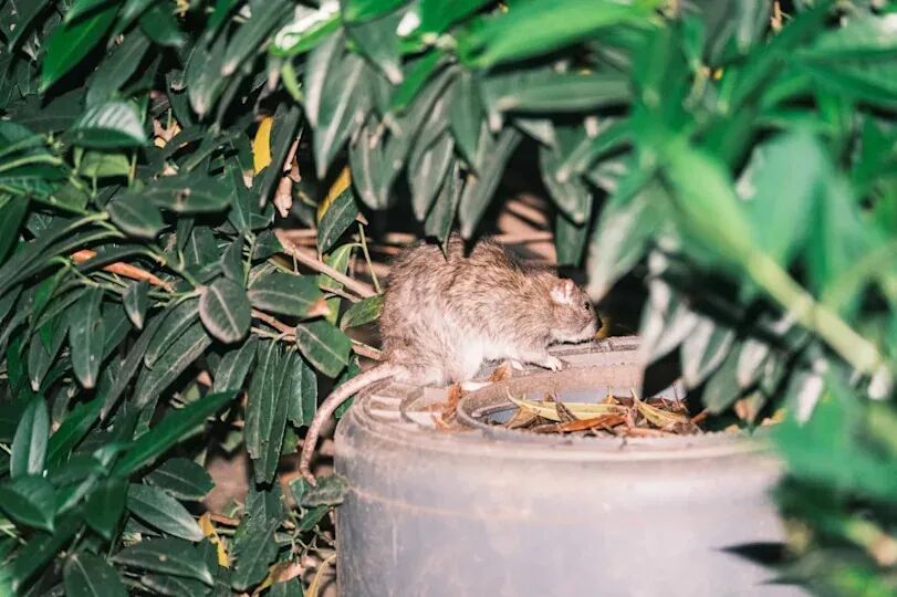 A woodchuck-sized rat was spotted in DeLury Square during the Garbage & Rats in NYC tour. Stephen Yang