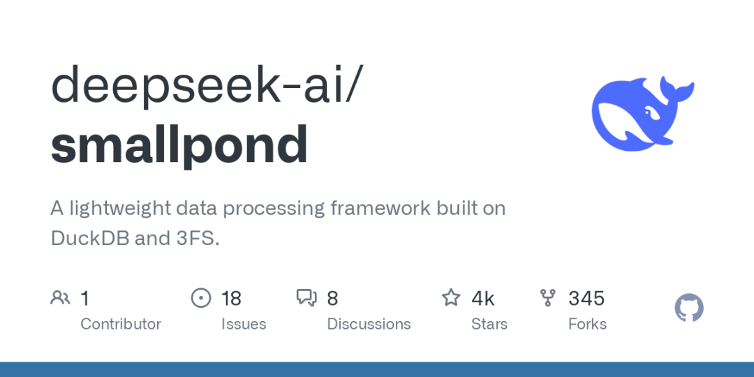 GitHub - deepseek-ai/smallpond: A lightweight data processing framework built on DuckDB and 3FS.