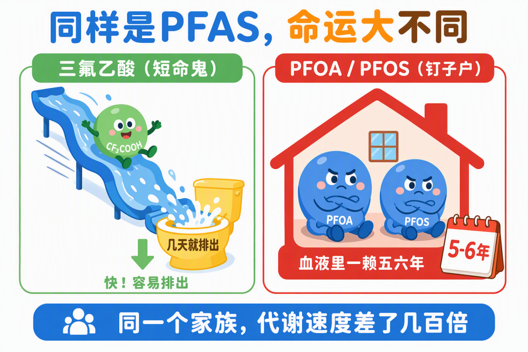 短命鬼三氟乙酸 vs 钉子户PFOA/PFOS