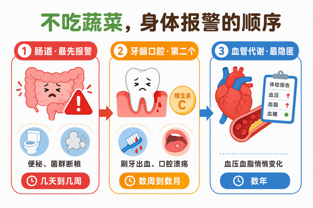 不吃蔬菜身体报警的顺序