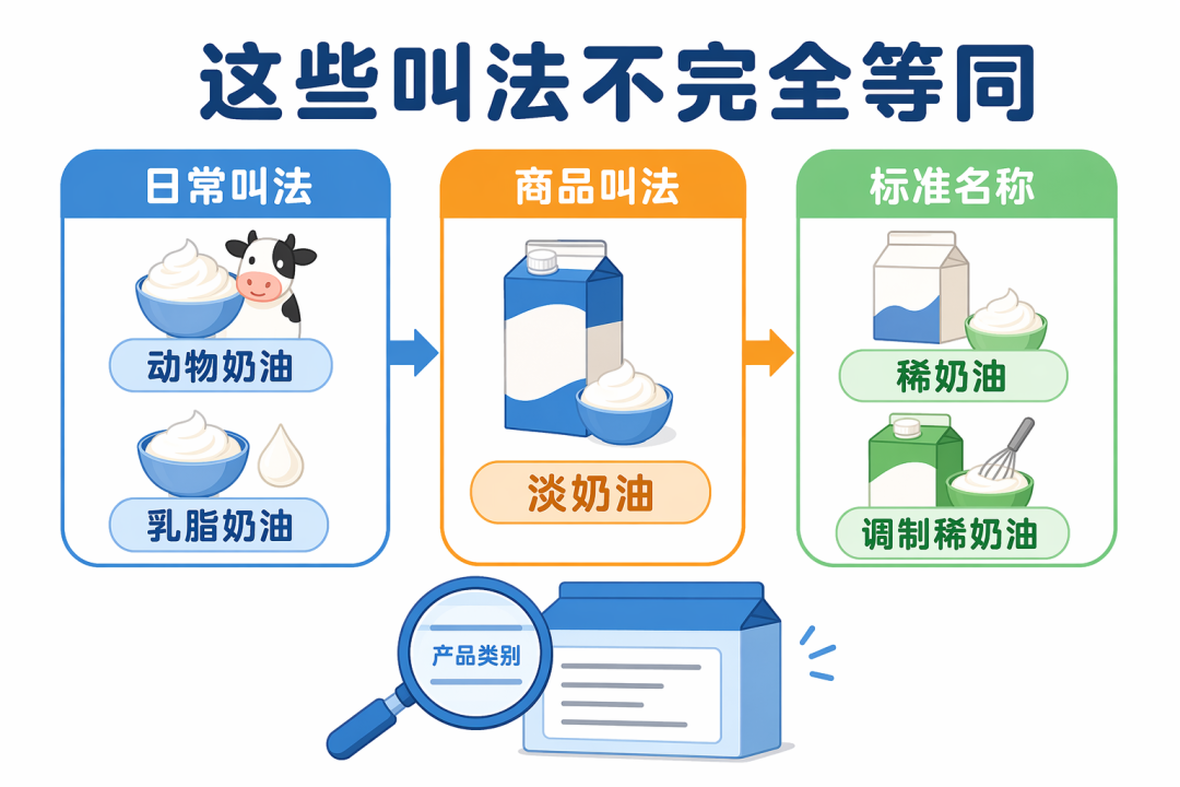 奶油叫法和标准名称