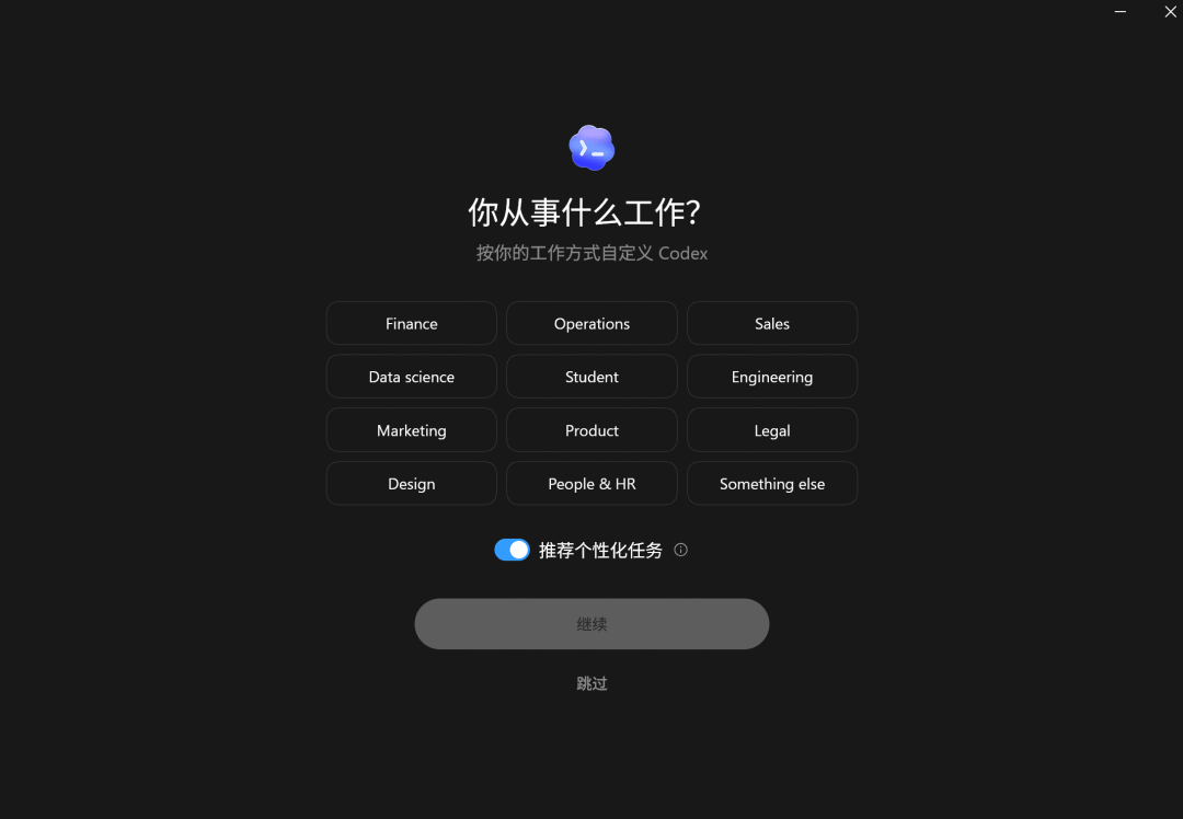 成功进入codex