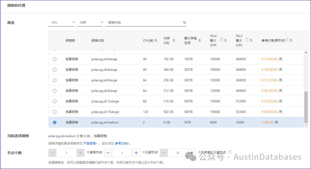 主机的规格