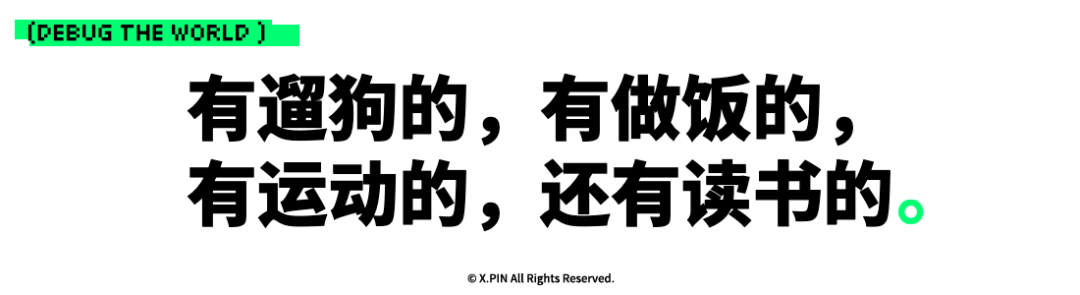 有遛狗的，有做饭的， 有运动的，还有读书的。