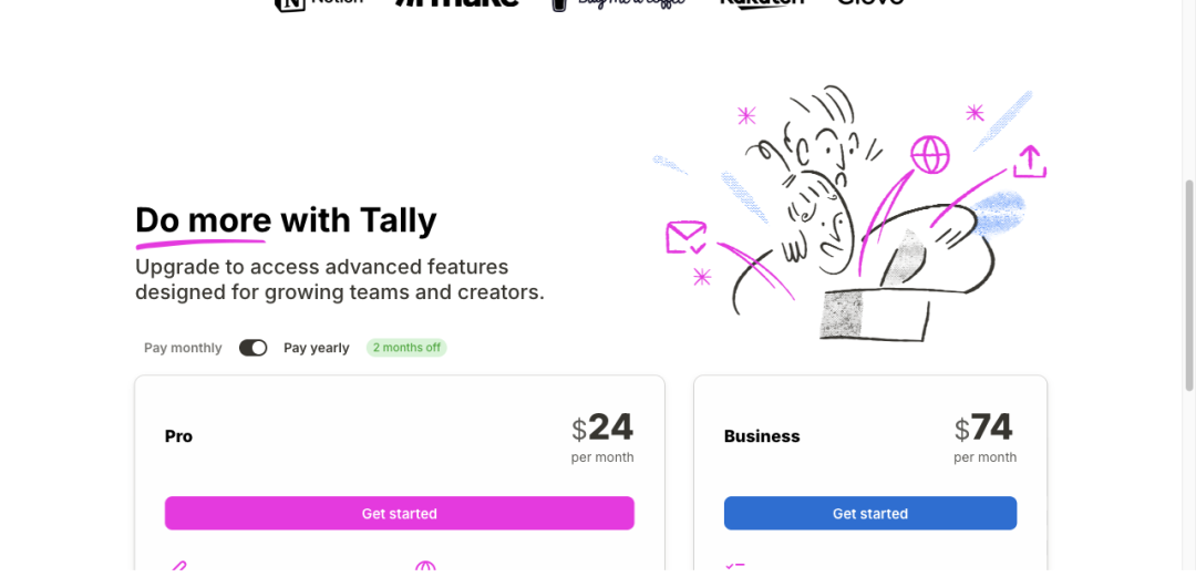 Tally 当前的付费套餐