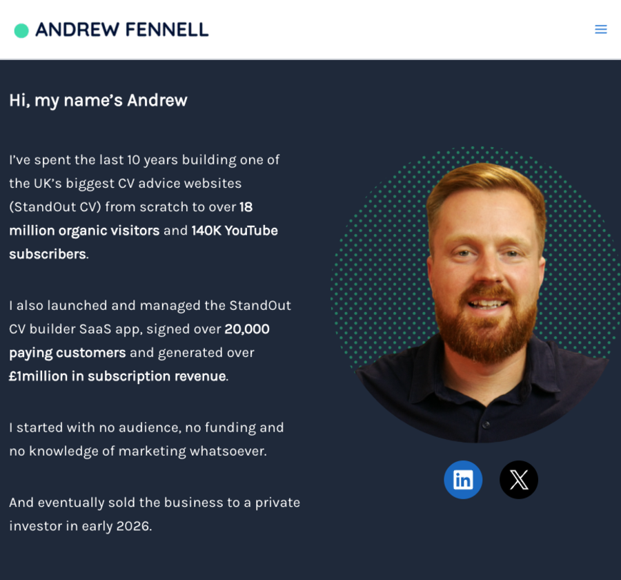 Andrew Fennell 个人页结果