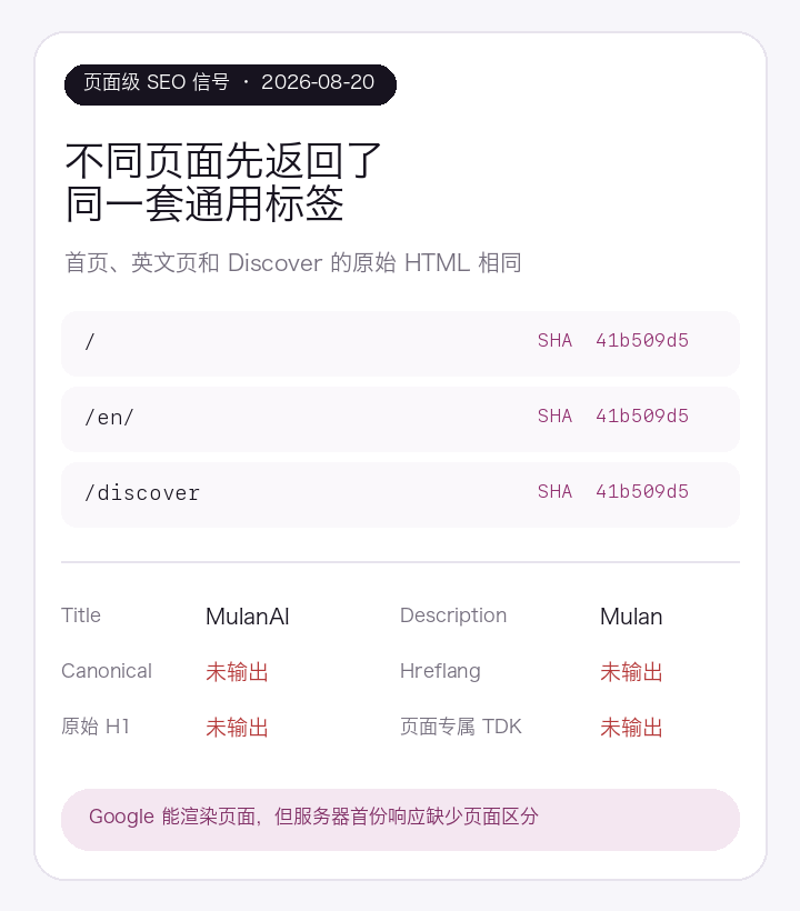 Mulan不同页面先返回同一套通用SEO标签