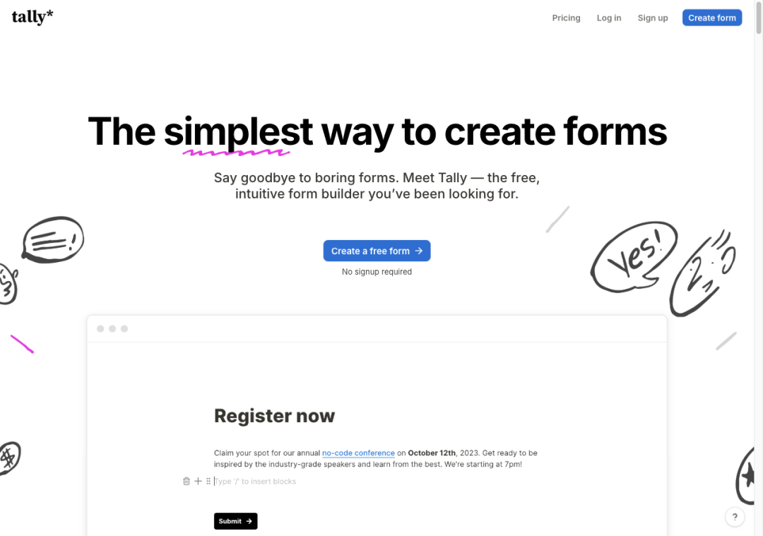 Tally 当前首页
