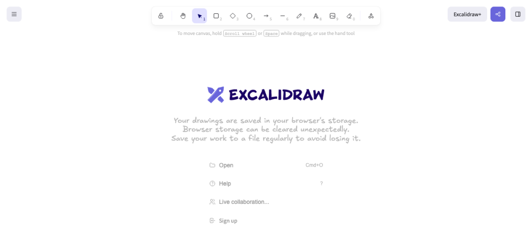 Excalidraw 在线白板界面