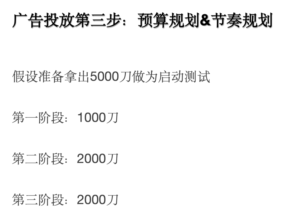 首轮广告预算分成多轮验证