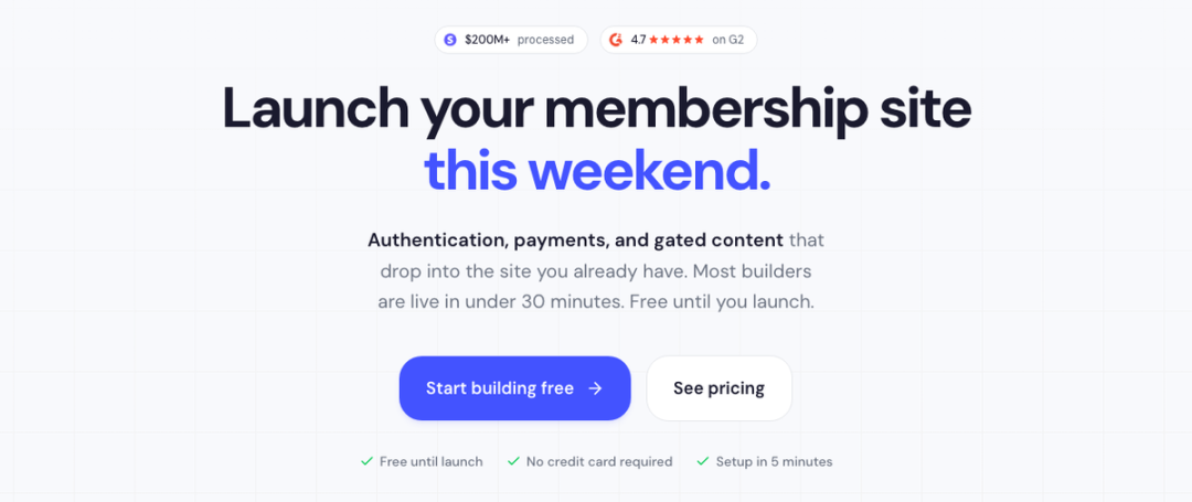 Memberstack 首页：给已有网站接入登录、支付和付费内容管理