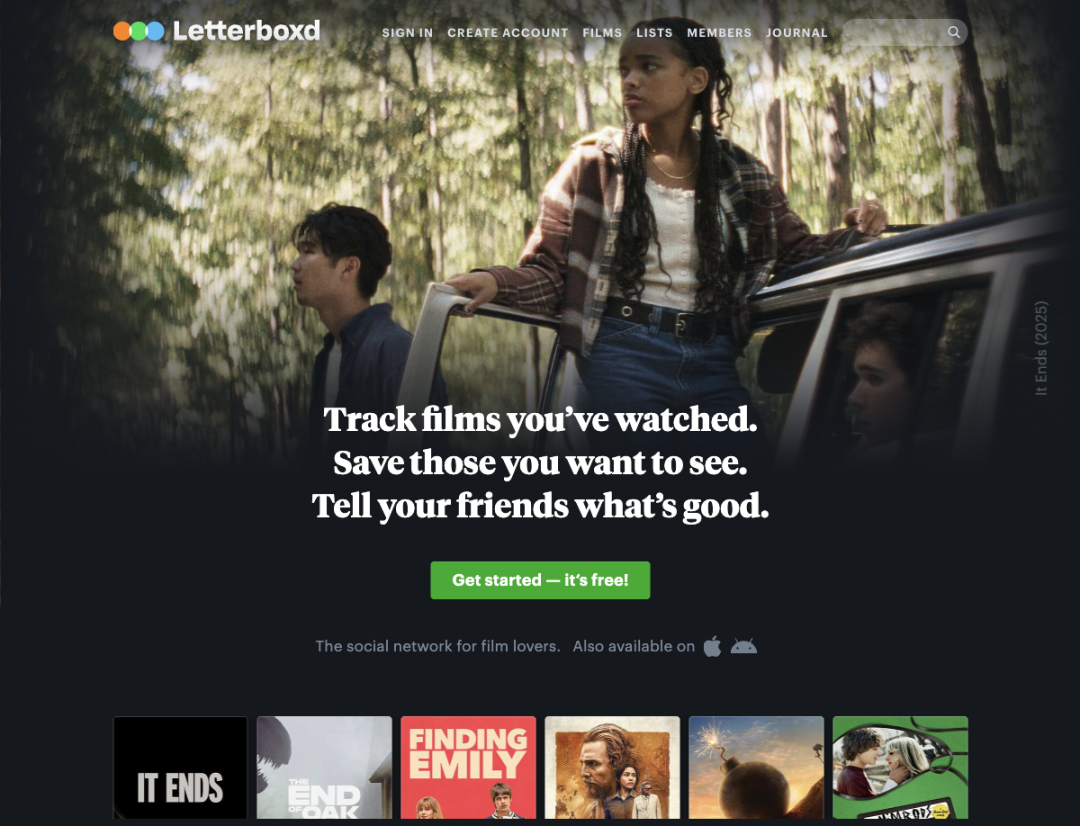 Letterboxd 首页