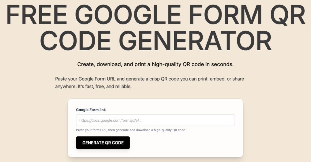 Google Forms二维码工具