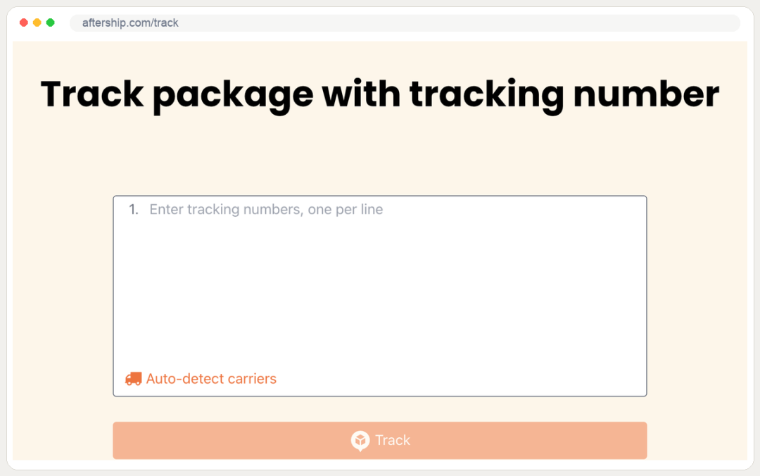 AfterShip查件页面