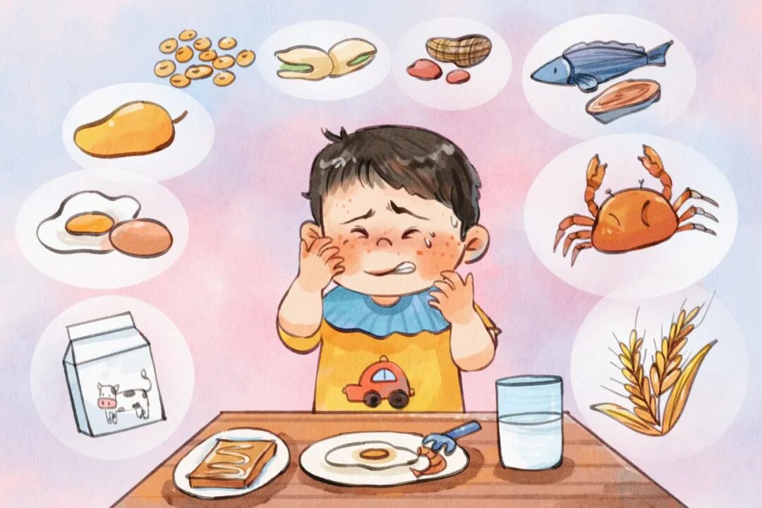 摄图网_402594022_手绘水彩世界过敏性疾病日之食物过敏场景插画（企业商用）.jpg