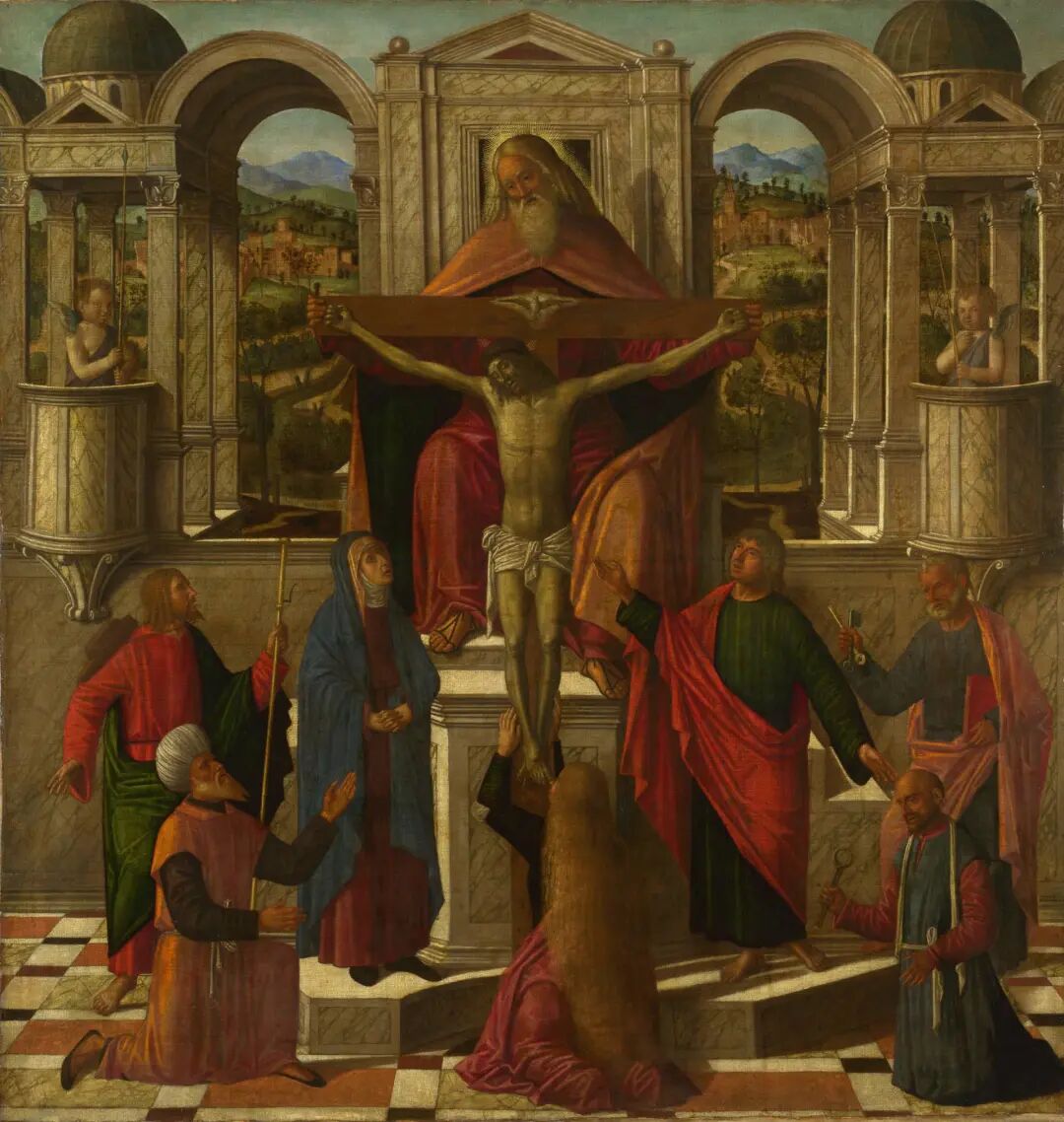 0080_伦敦馆藏油画名作-Symbolic-Representation-of-the-Crucifixion基督受难1492 ...