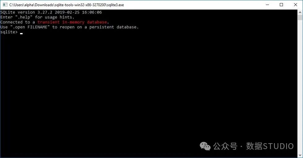 启动 sqlite3 命令行