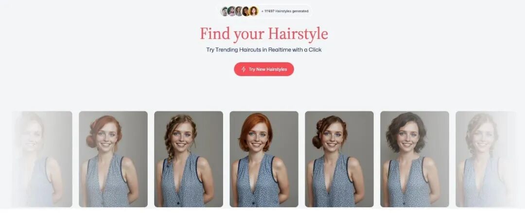 TryHairstyles.io - AI Hairstyle Try On Website Screenshot