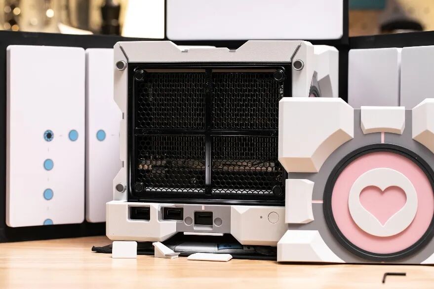 The cube was a lie: up close with our Dbrand Companion Cube before it gets destroyed | The Verge