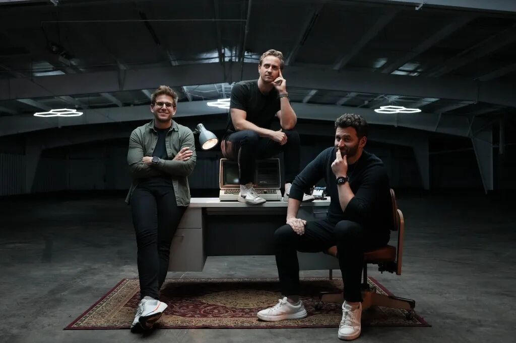 a picture of Linq co-founders Patrick Sullivan (CTO), Elliott Potter (CEO), and Jared Mattsson (President).