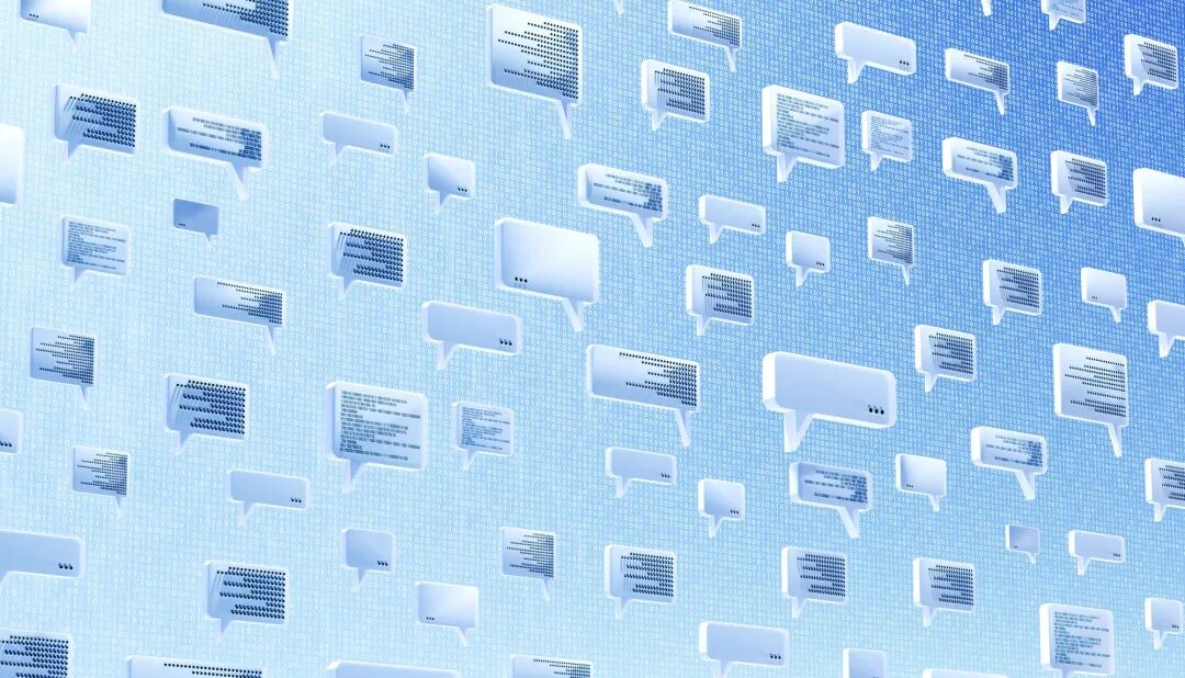 An illustration of dozens of chat bubbles strewn across the screen.