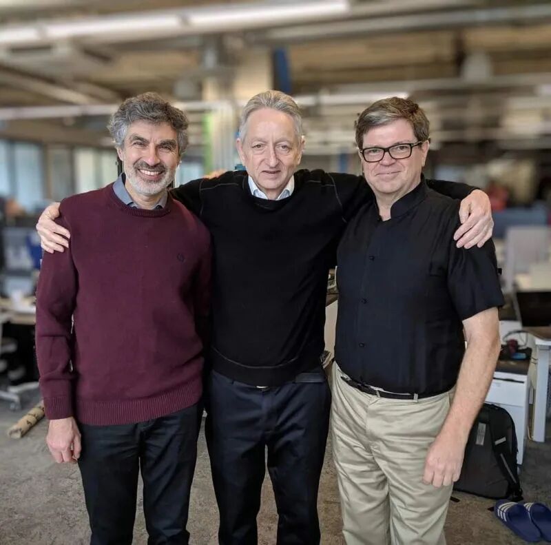 Yoshua Bengio, Geoffrey Hinton, and Yann LeCun 🙏 2018 The Turing Award Winner 🏆 Source: LeCun 📷 (You can disagree on many things but still be friends.) | Sonu Kumar