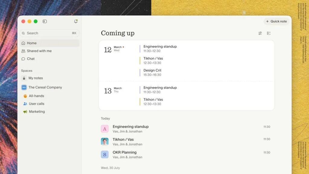 Granola homepage