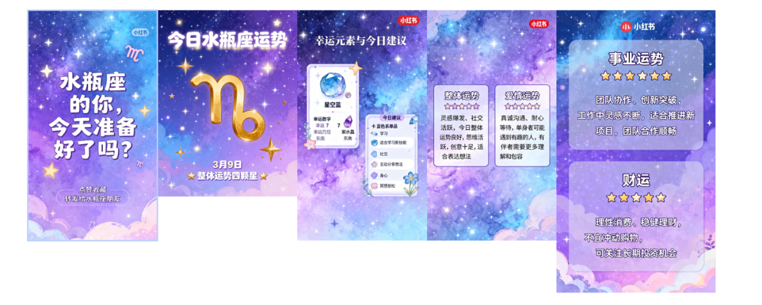 GLM-5图片生成，小红书星座运势图片