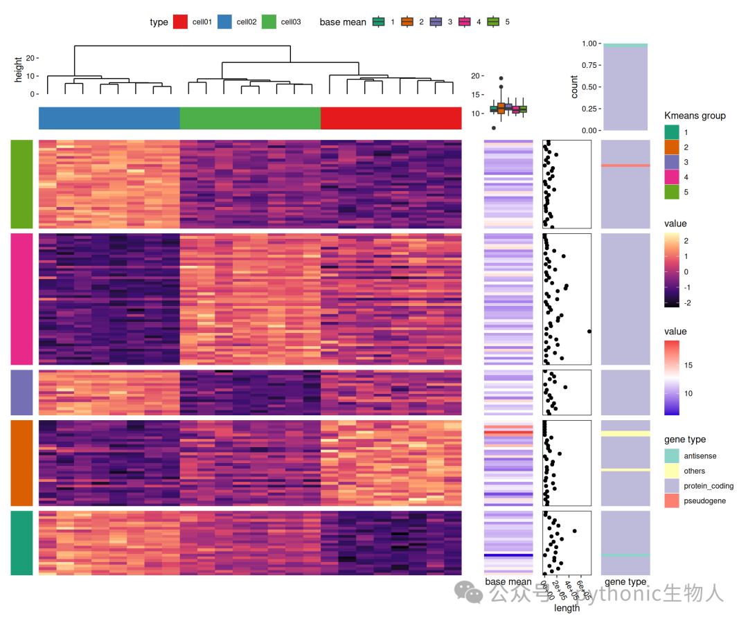 Heatmap of gene expression matrix