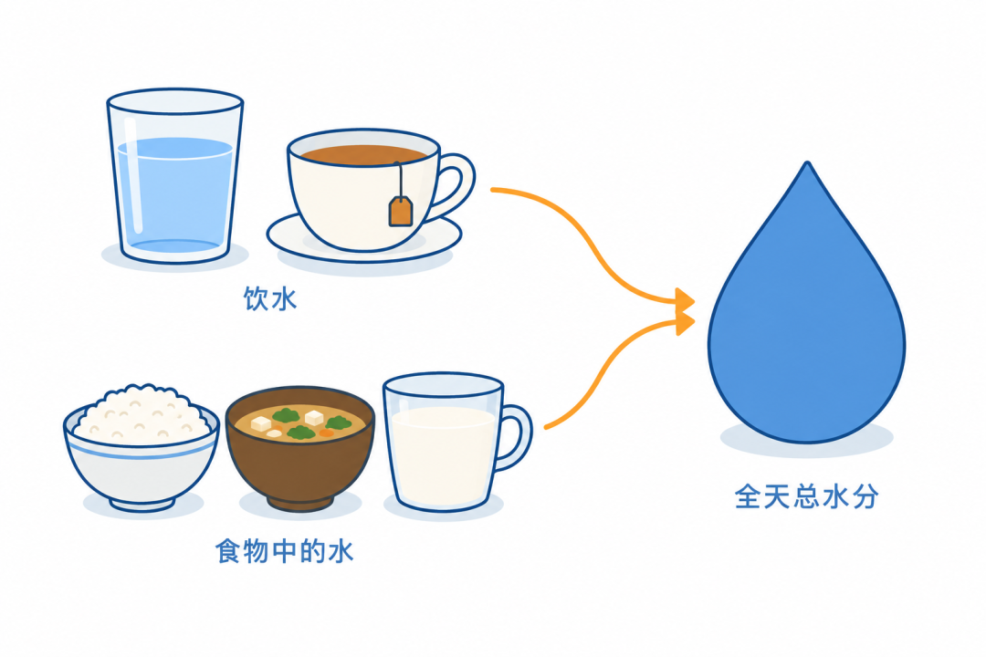 饮水和全天总水不是一回事