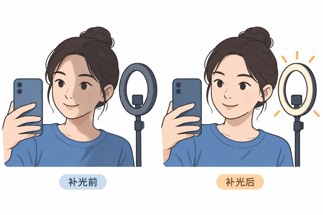 补光改变拍摄效果