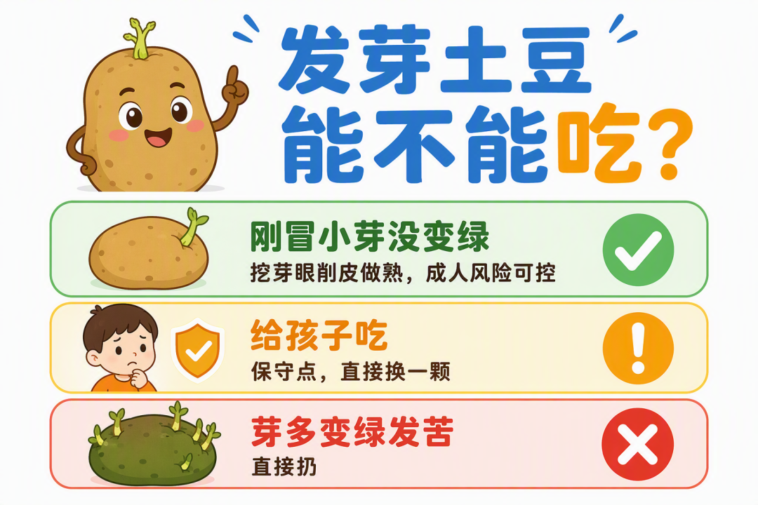 发芽土豆能不能吃：分界线三档概览