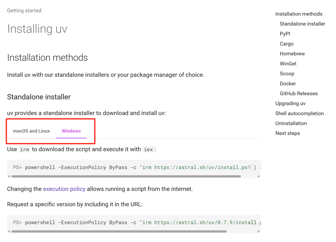 https://docs.astral.sh/uv/getting-started/installation/