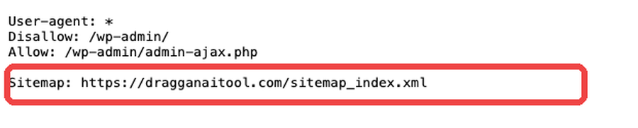 dragganaitool.com robots.txt 中标出的 Sitemap 地址
