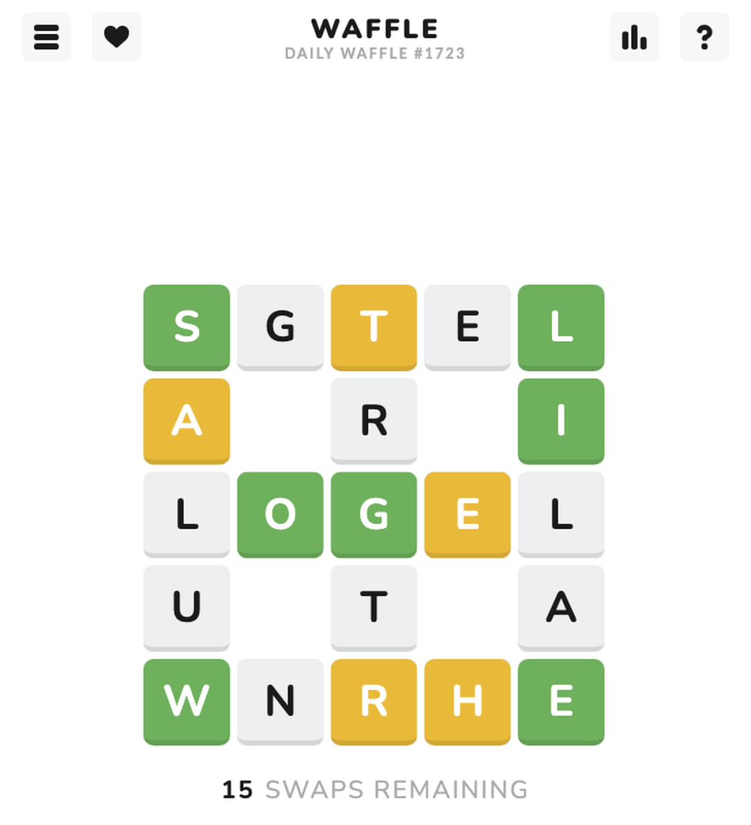 Waffle：交换字母，拼出横竖单词