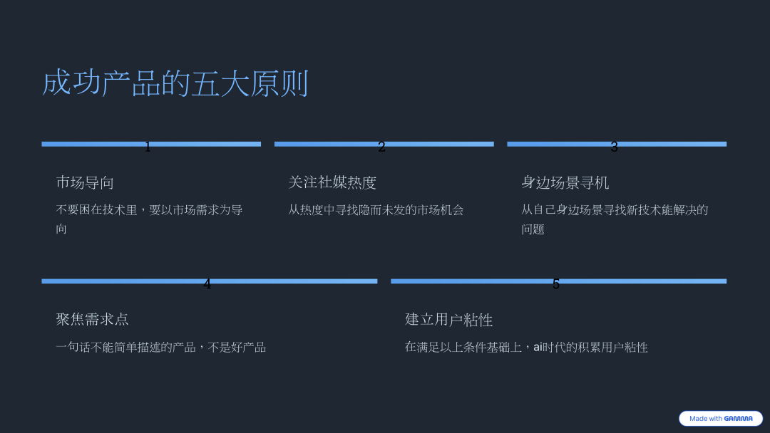 黄巧玲总结成功产品的五个原则