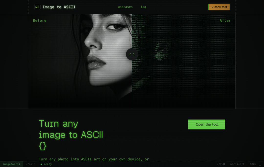 AI Image To ASCII 作品页面