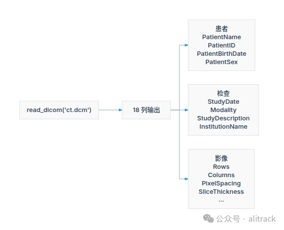 DICOM output columns